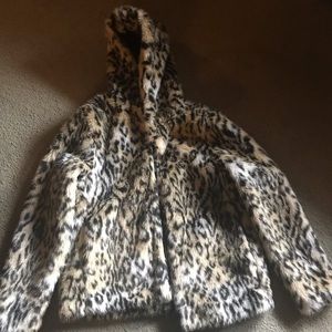 Faux Leopard Fur Jacket - S/M